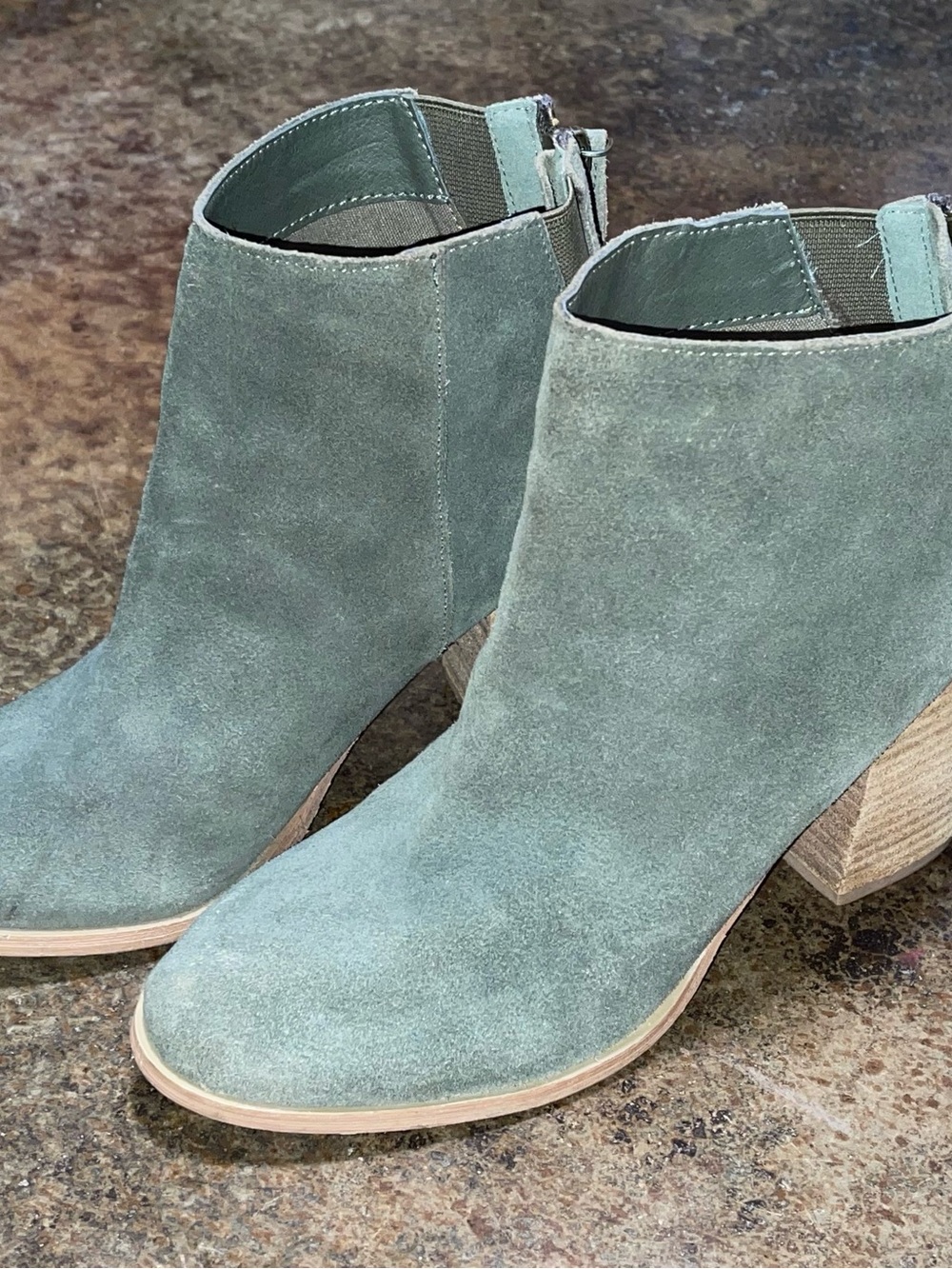 Urban Outfitters Sage Green Suede Ankle Booties